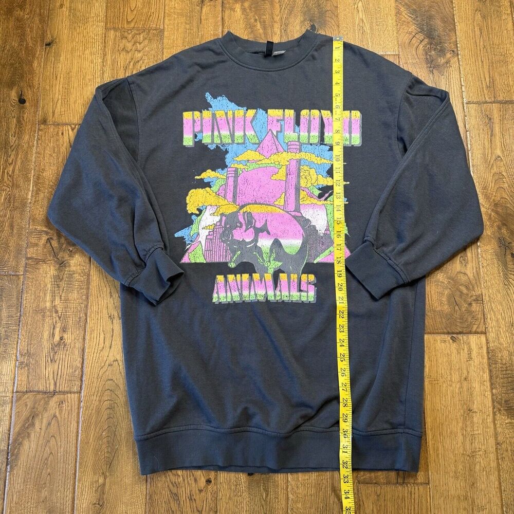 Pink Floyd Animals Graphic Crewneck Long Sweatshirt Dress Womens Size Small - Picture 3 of 6